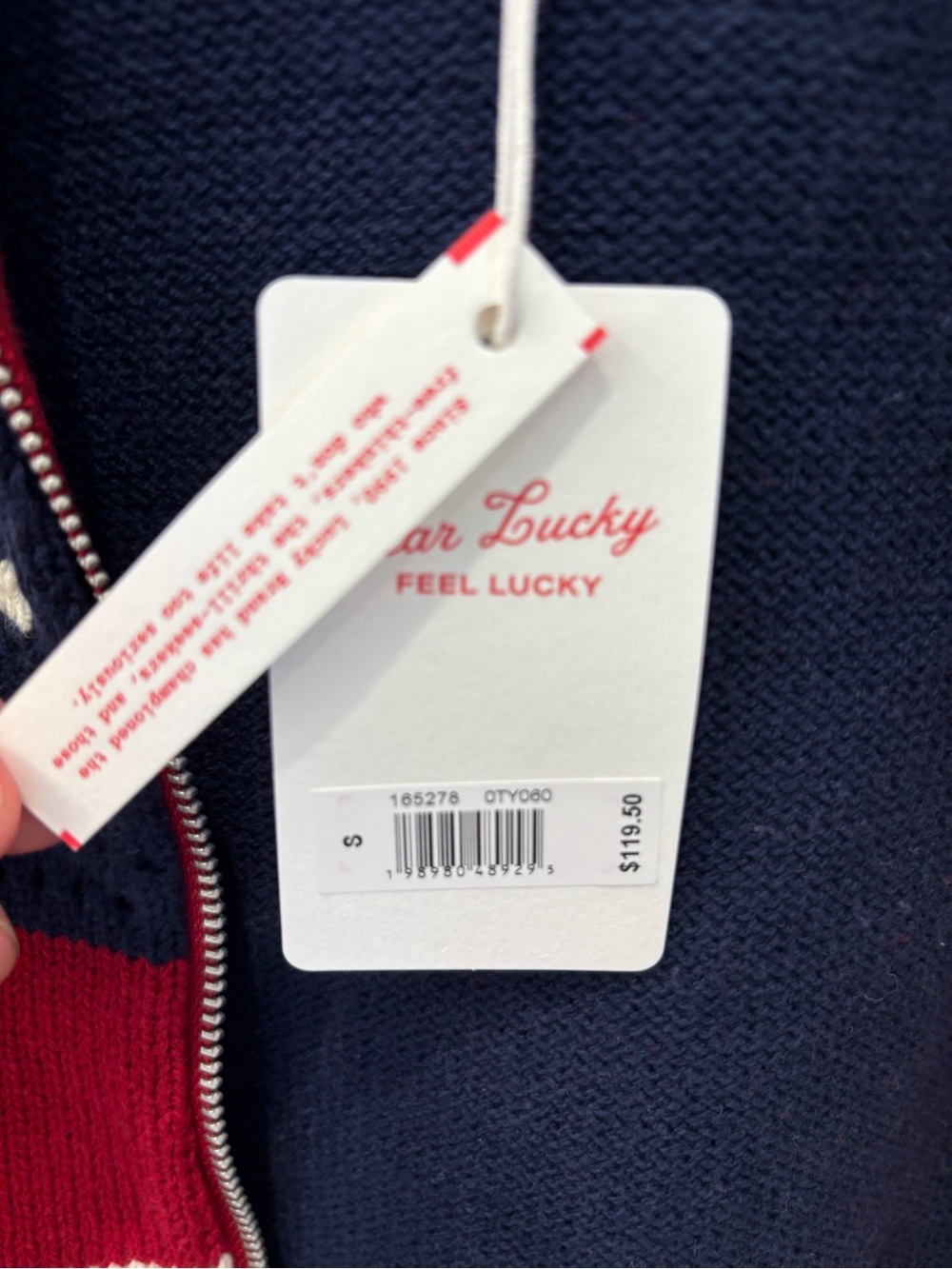 NWT Lucky Brand American Flag Knit Zip Hoodie Sweater - S - Picture 5 of 9